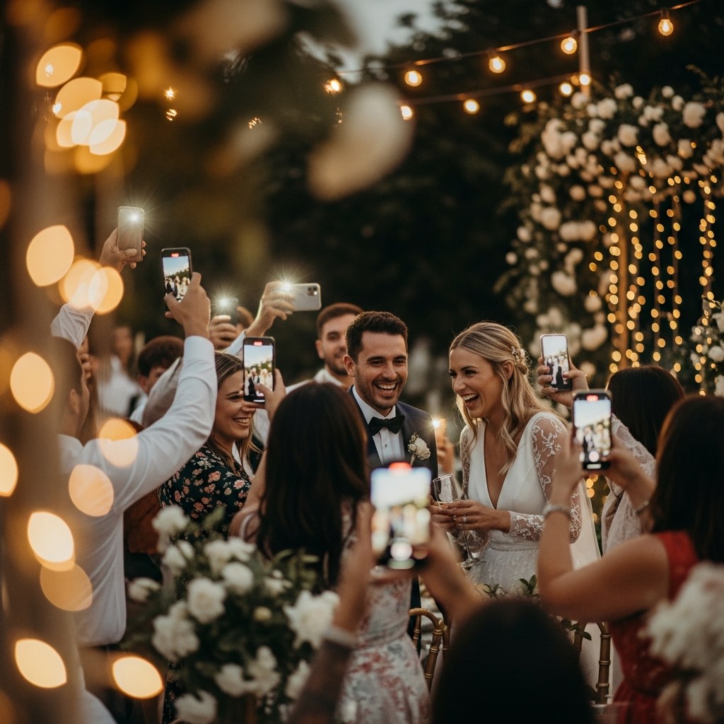 Guests photographing the first dance