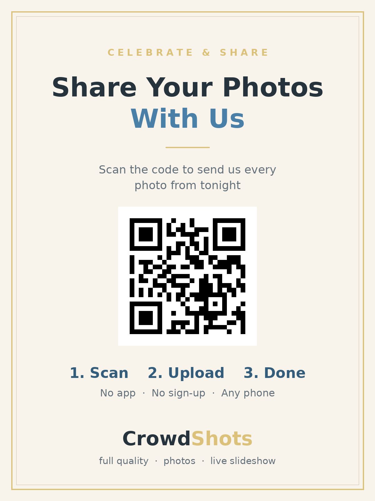 Printable CrowdShots QR sign